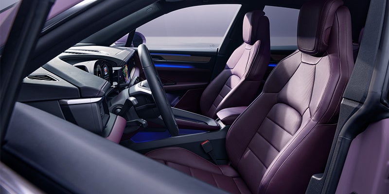 2024 Porsche Macan Electric interior seats and steering wheel