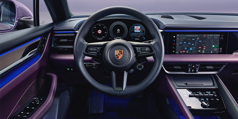 2024 Porsche Macan EV steering wheel overview